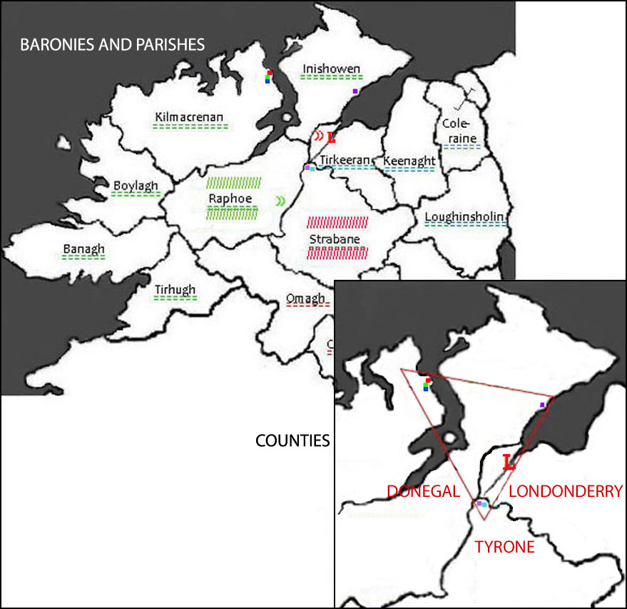 Map Lynns Londonderry Donegal Tyrone